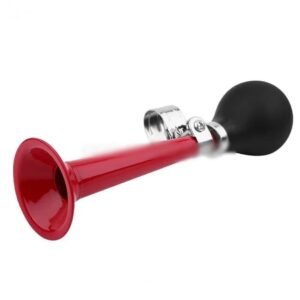 9inch Bicycle Air Horn Hooter Non-Electronic Retro Bike Bell Alarm Bugle Silicone – Red