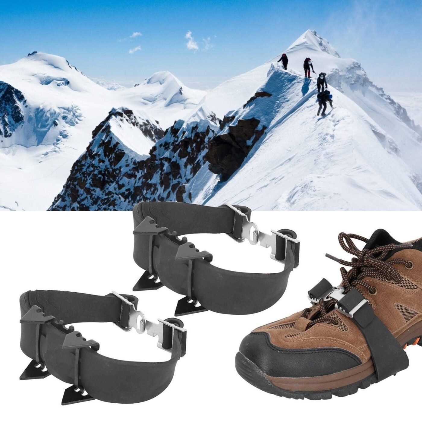 Walk Traction Cleats Ice Crampon Cleats Crampons Stretch Footwear Shoe Rubber 3 Walk Traction Cleats Ice Crampon Cleats Crampons Stretch Footwear Shoe Rubber - image 3
