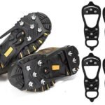 2 Pairs Ice Cleats Traction Crampons Snow Grips with 8 Spikes for Boots Shoes – For EU34-40