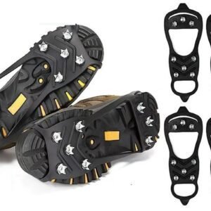 2 Pairs Ice Cleats Traction Crampons Snow Grips with 8 Spikes for Boots Shoes – For EU40-45