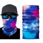 Cycling Mask Neck Tube Warmer Reusable Windproof Scarf UV Resistance Outdoor Sports Washable Face Neck Mask Cover(Blue)
