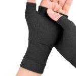1Pair Wrist Brace Glove Sport Wrist Support for Fitness Weightlifting Black – M
