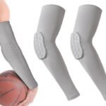2 Pcs Tennis Elbow Compression Support Sleeve for Golfers Elbow Pain Relief Workout Weightlifting Elbow Brace with Honeycomb Lining -Light Gray / L