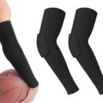 2 Pcs Tennis Elbow Compression Support Sleeve for Golfers Elbow Pain Relief Workout Weightlifting Elbow Brace with Honeycomb Lining -Black / M