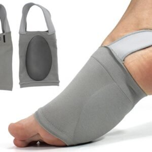 Arch Support Soft Pad Brace Sleeve Ankle Foot Wrap For Feet Flat – Grey