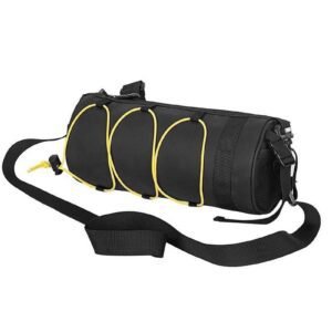 Bike Handlebar Bag Front Bike Bags Handlebar Storage Pouch Pack with Shoulder Strap – Yellow