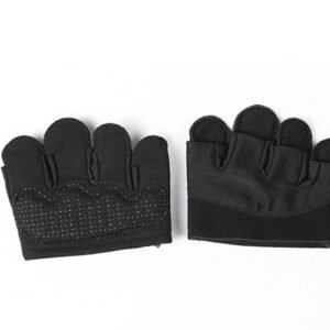 Breathable Workout Gloves Silicone Grip Half-Finger Gym Gloves for Weightlifting & Yoga – Black & XL