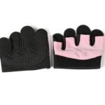 Breathable Workout Gloves Silicone Grip Half-Finger Gym Gloves for Weightlifting & Yoga – Pink & XL