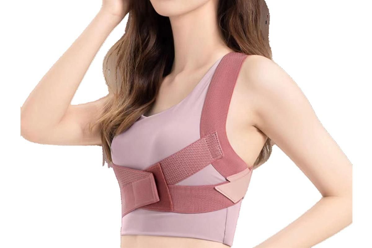 Posture Corrector Clavicle Support Back Straight Shoulders Brace Strap -Pink / S 2 Posture Corrector Clavicle Support Back Straight Shoulders Brace Strap -Pink / S - image 2