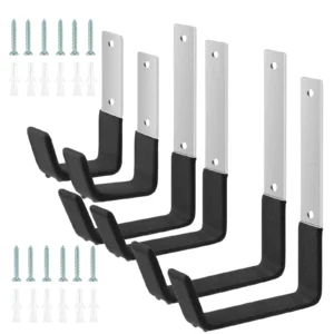 6Pcs Garage Utility Hook Wall Mount Bicycle Hook Stand 50lbs Support Capacity Anti-Slip Coating Storage Hanger Kits – 6pcs S And M And L