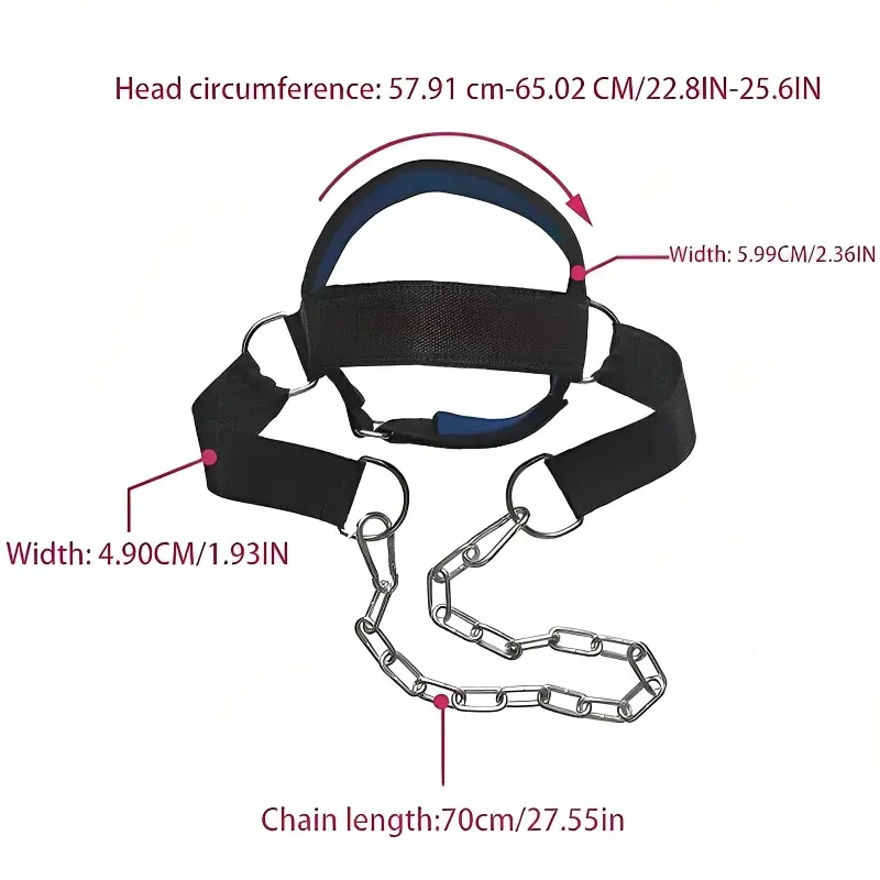 Head Neck Training Harness Exercise Cervical Spine Strap Adjustable Gym Fitness Weight Bearing Device - Blue 2 Head Neck Training Harness Exercise Cervical Spine Strap Adjustable Gym Fitness Weight Bearing Device – Blue - image 2