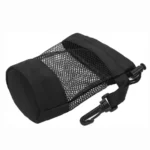 Mesh nylon drawstring golf bag holds 16 golf balls suitable for family outings single-sided drawstring pocket – Black