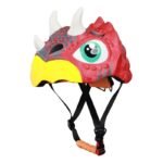 XINTOWN Children Cycling Helmet EPS Dinosaur Pattern Triceratops Red All yards