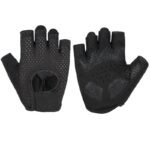 MKAS Men Women Half Finger Cycling Gloves Polyester Black Reinforcing Section 1-2042