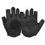 MKAS Men Women Half Finger Cycling Gloves Polyester Black ordinary 1-2041