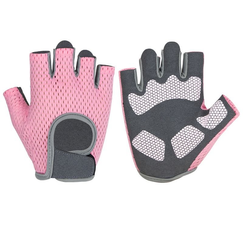 MKAS Men Women Half Finger Cycling Gloves Polyester Pink ordinary 1-2041 L 1 MKAS Men Women Half Finger Cycling Gloves Polyester Pink ordinary 1-2041 L