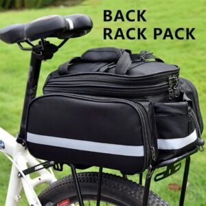 Bicycle Rear Rack Bag Expandable Bike Bag 27L Bike Storage Cycling Accessories – Red – Size L