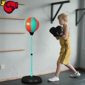 Black kids punching ball, boxing set for kids, martial arts toy for kids, adjustable punching ball, durable punching ball, children’s fitness toy, active play equipment Australia