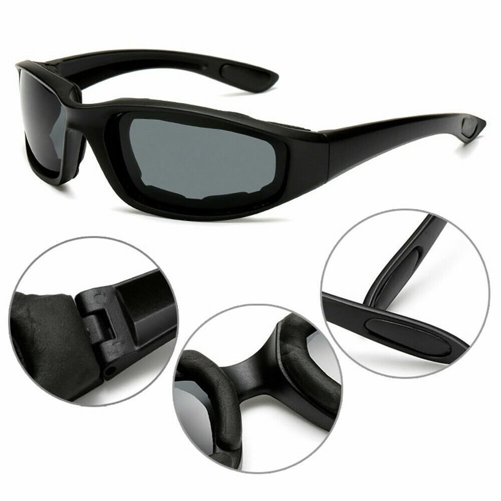 3pcs Chopper Foam Padded Motorcycle Riding Glasses Sunglasses Windproof Goggles 2 3pcs Chopper Foam Padded Motorcycle Riding Glasses Sunglasses Windproof Goggles - image 2