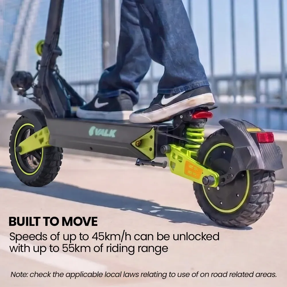VALK Ego 8 Electric Scooter, 45km/h Max, AU Compliant, 48V 13Ah, Up to 55km Range, eScooter for Adults, Foldable, Off Road, Black/Green 3 VALK Ego 8 Electric Scooter, 45km/h Max, AU Compliant, 48V 13Ah, Up to 55km Range, eScooter for Adults, Foldable, Off Road, Black/Green - image 3