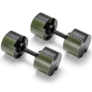 Powertrain Eon Dial-Up 72KG Adjustable Dumbbells Pair – Green