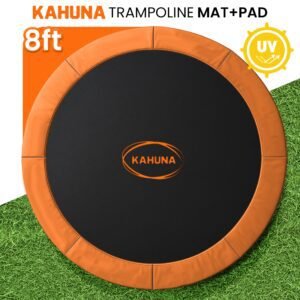 Kahuna 8ft Replacement Trampoline Safety Pad Cover and Jumping Spring Mat – Orange