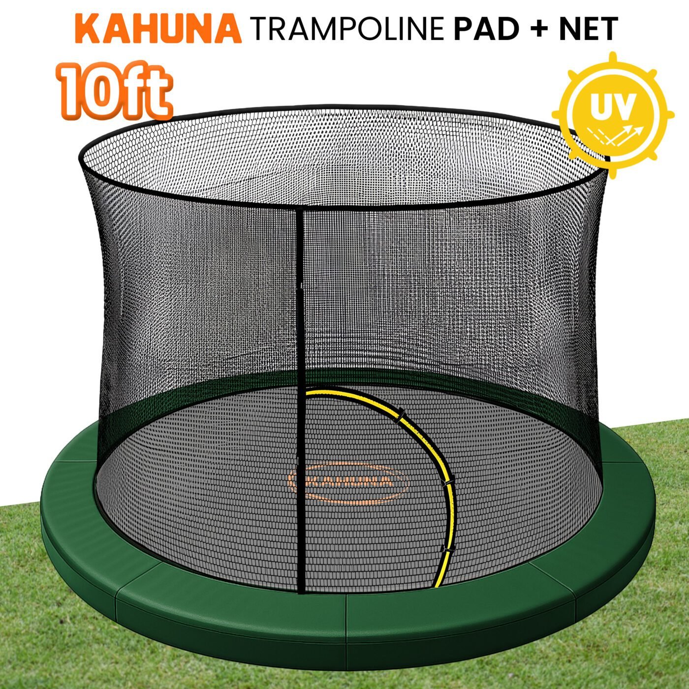 Kahuna 10ft Trampoline Pad and Net - Green 2 Kahuna 10ft Trampoline Pad and Net – Green - image 2