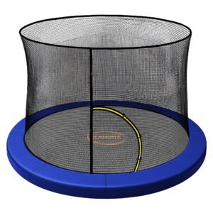 Kahuna 12ft Trampoline Pad and Net – Blue