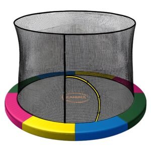 Kahuna 12ft Trampoline Pad and Net – Rainbow