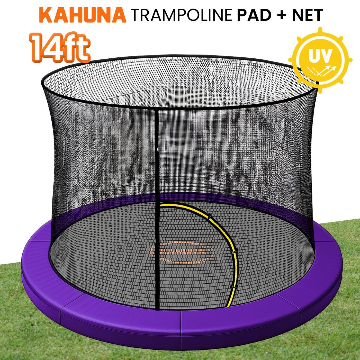 Kahuna 14ft Trampoline Pad and Net - Purple 2 Kahuna 14ft Trampoline Pad and Net – Purple - image 2