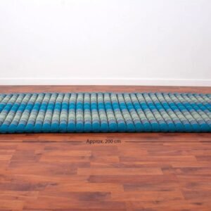 Day bed Roll Out Mattress XL Large Foldout Mat relaxation day bed camping or Yoga Matt Natural Kapok Filled BLUE 120×200