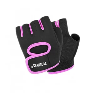 M Size Sports Gloves Weight Lifting Exercise Training Workout Bike Riding Men Women – Black+Purple
