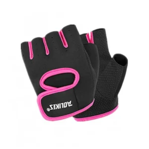 M Size Sports Gloves Weight Lifting Exercise Training Workout Bike Riding Men Women – Black+Pink