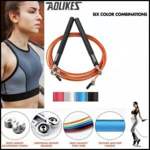 Aolikes Adjustable High Speed Steel Skipping Jump Rope Dual Bearings Gym Boxing – Red