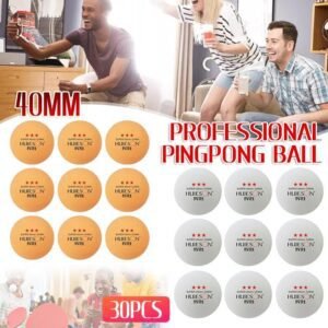 30PCS 3-Star Table Tennis Balls Professional Pingpong Ball Training Ball 40mm – White