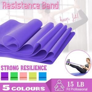 1.5m Elastic Yoga Stretch Resistance Bands Exercise Fitness Band Theraband – Pink