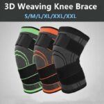 3D Weaving Knee Brace Breathable Sleeve Support Running Jogging Joint Pain Leg Black – Black-XXL