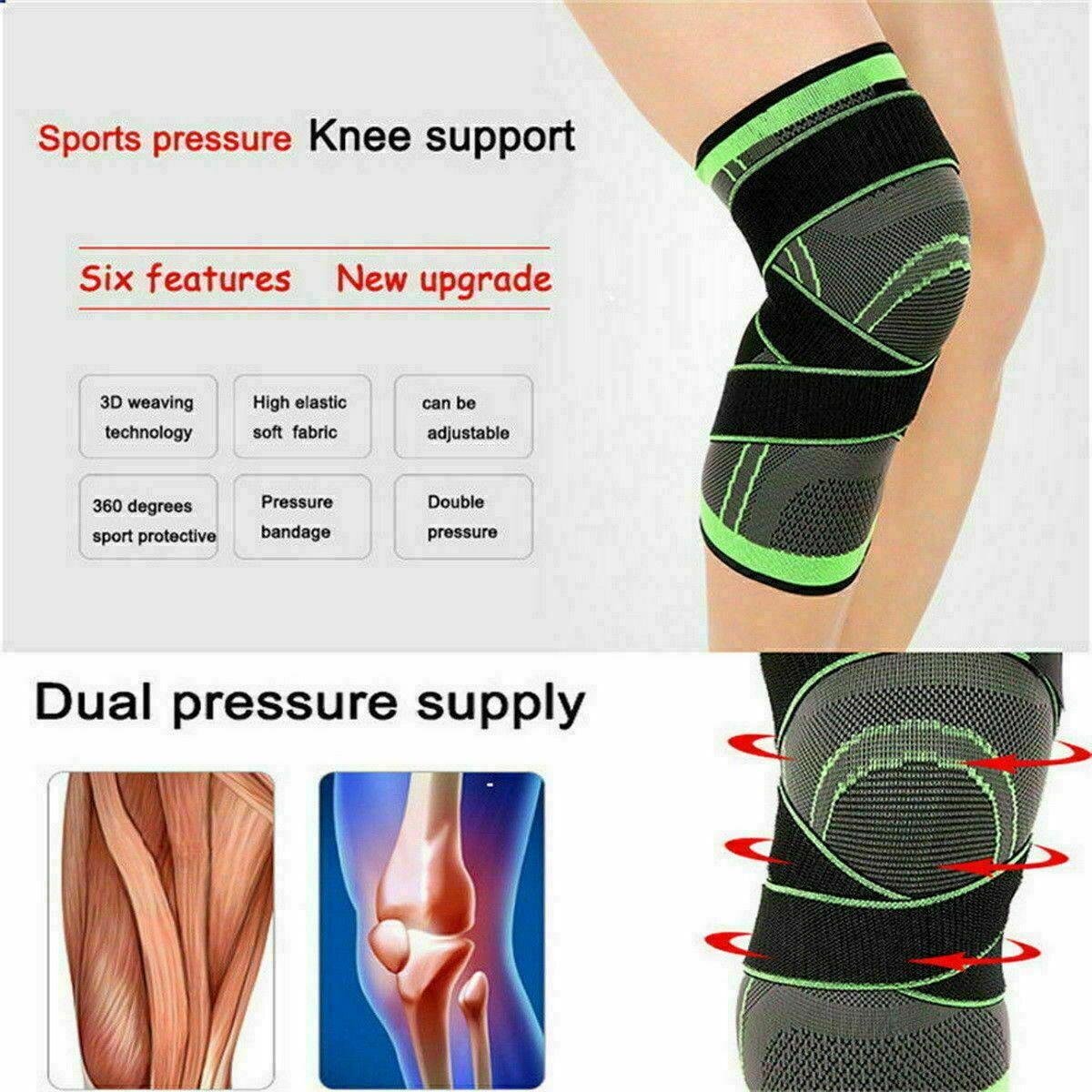 3D Weaving Knee Brace Breathable Sleeve Support Running Jogging Joint Pain Leg Black - Black-XXXL 3 3D Weaving Knee Brace Breathable Sleeve Support Running Jogging Joint Pain Leg Black – Black-XXXL - image 3