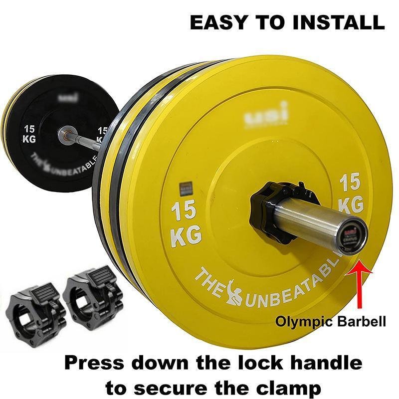 50mm Barbell Clamp Collar Clip Olympic Weightlifting Lift Spring Lock - Black 5 50mm Barbell Clamp Collar Clip Olympic Weightlifting Lift Spring Lock – Black - image 5