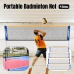 Portable Outdoor Badminton Net Set Easy Setup Adjustable Height Sports Equipment – 4.1M
