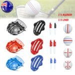 Sports Alignment Golf Ball Marker 3 Line Tool Drawing Liner Set Stencil Au Stock – Black