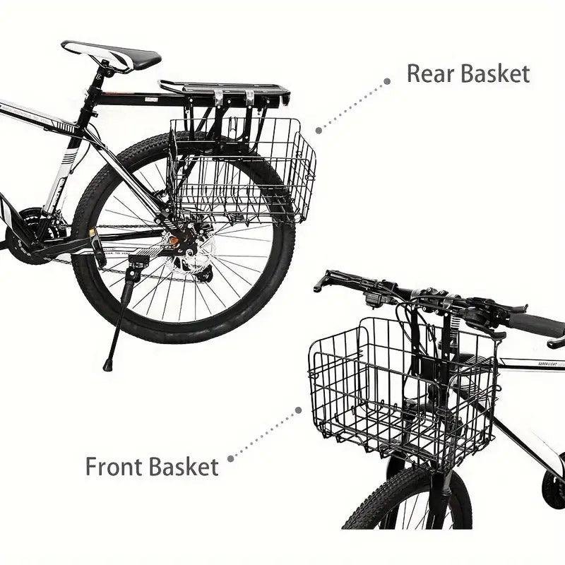 Foldable Bicycle Basket Front and Rear Hanging Storage Rack Bike Accessories - Silver 4 Foldable Bicycle Basket Front and Rear Hanging Storage Rack Bike Accessories – Silver - image 4