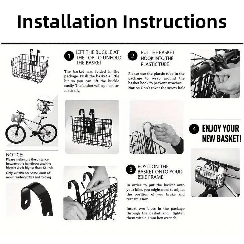 Foldable Bicycle Basket Front and Rear Hanging Storage Rack Bike Accessories - Silver 5 Foldable Bicycle Basket Front and Rear Hanging Storage Rack Bike Accessories – Silver - image 5