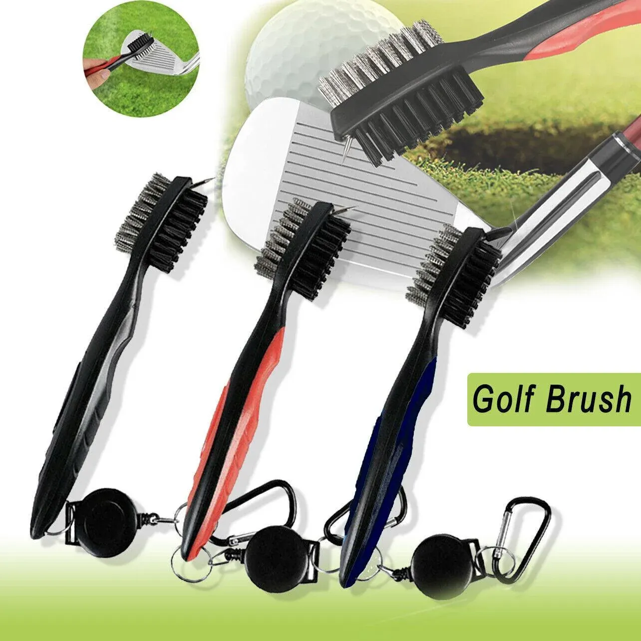 Golf Cleaning Brush Retractable Stock Color Groove Cleaner With Reel Club Ball - Blue 1 Golf Cleaning Brush Retractable Stock Color Groove Cleaner With Reel Club Ball – Blue