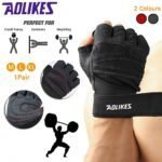 L Size Weight Lifting Gloves Gym Bodybuilding Fitness Workout Cycling Crossfit Men – One Pair Grey