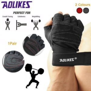 XL Size Aolikes Weight Lifting Gloves Gym Bodybuilding Fitness Workout Cycling Crossfit – One Pair Grey