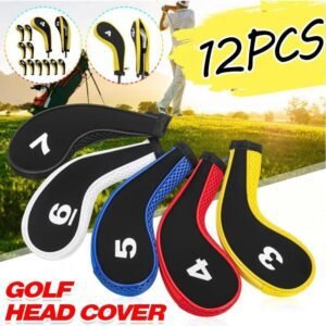 12Pcs Golf Head Cover Iron Putter Driver Headcover Protective Set Club Covers – Red