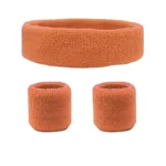 Wristbands Headband Sweatbands Sweat Band For Sport Tennis Badminton Yoga Cotton – Orange