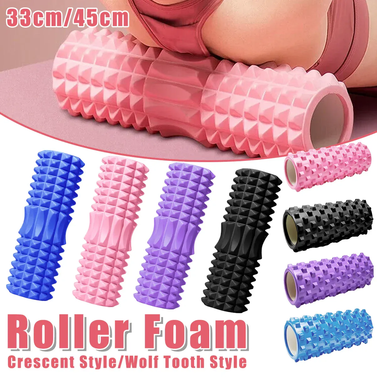 High Density EVA Foam Roller Yoga Massage Stick for Fitness - Wolf Tooth Style Blue-45cm 2 High Density EVA Foam Roller Yoga Massage Stick for Fitness – Wolf Tooth Style Blue-45cm - image 2