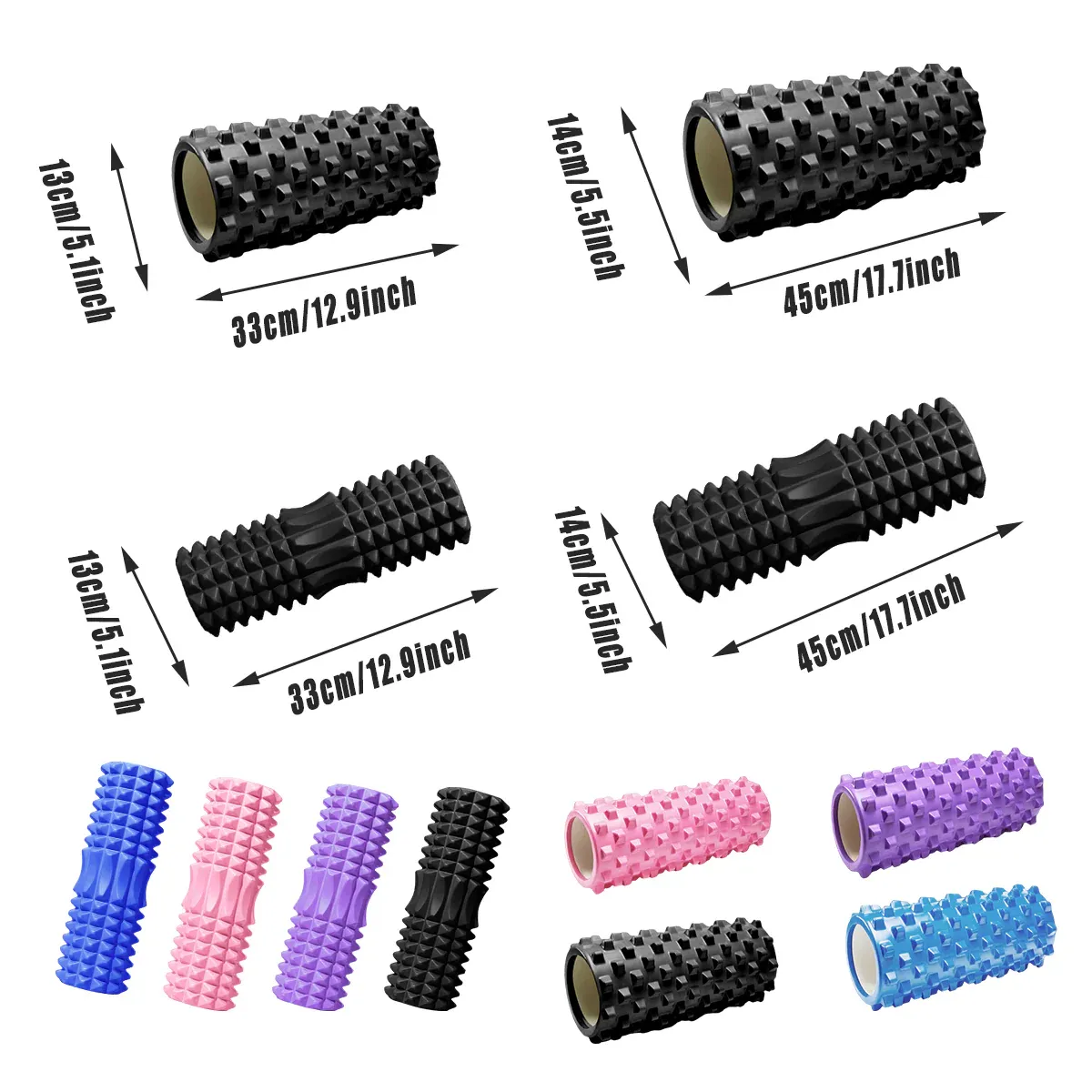High Density EVA Foam Roller Yoga Massage Stick for Fitness - Wolf Tooth Style Blue-45cm 4 High Density EVA Foam Roller Yoga Massage Stick for Fitness – Wolf Tooth Style Blue-45cm - image 4